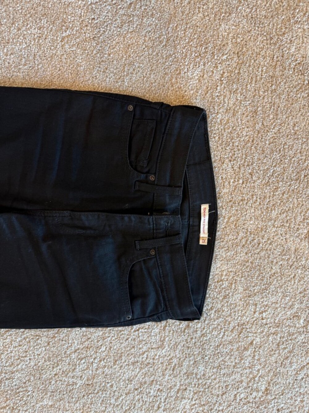 7 For All Mankind Black Coated Skinny Jeans Size 25